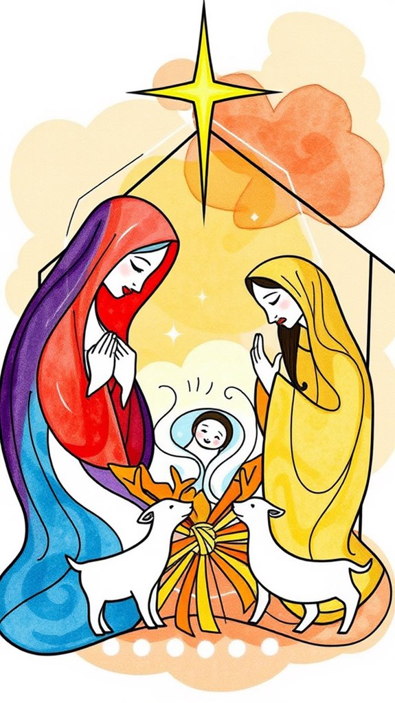 abstract nativity scene art