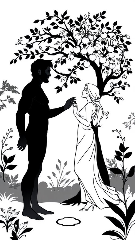 adam and eve coloring page