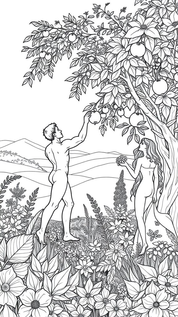 adam and eve coloring page