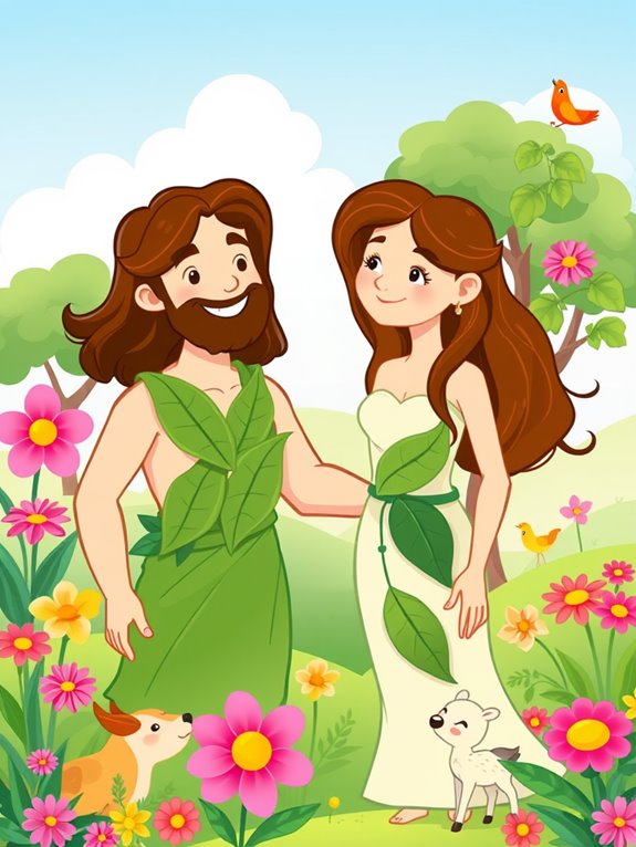 adam and eve illustration clipart