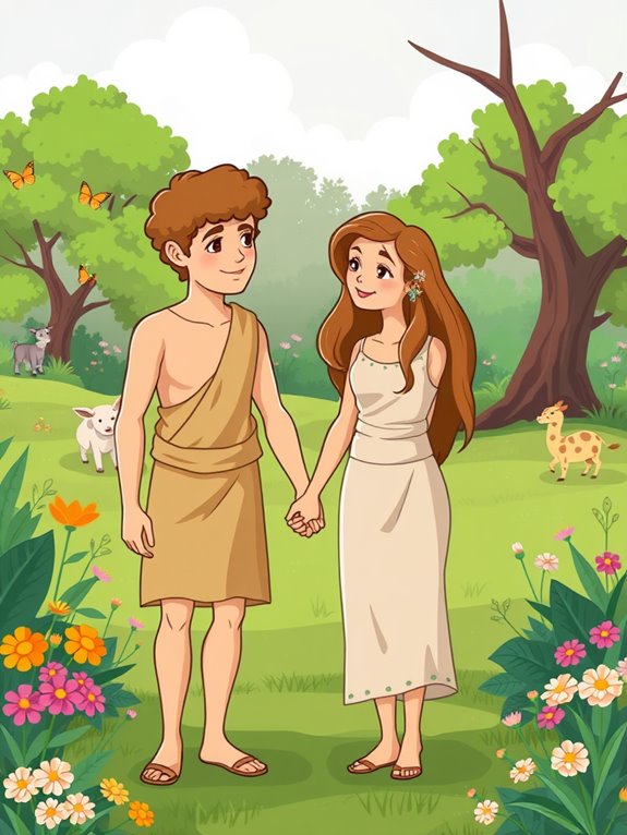 adam and eve illustration together