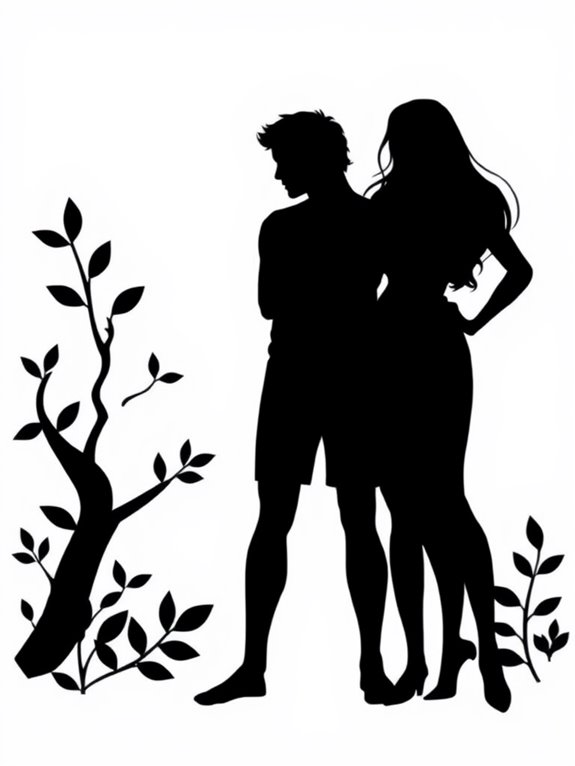 adam and eve silhouette clipart