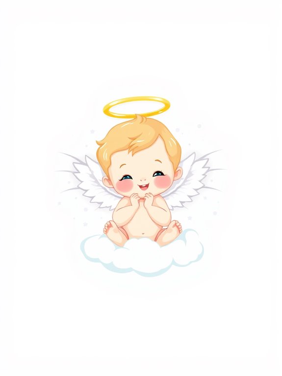 adorable angel baby illustration