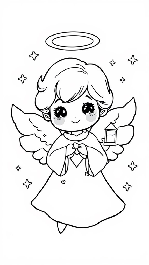 adorable angel coloring page