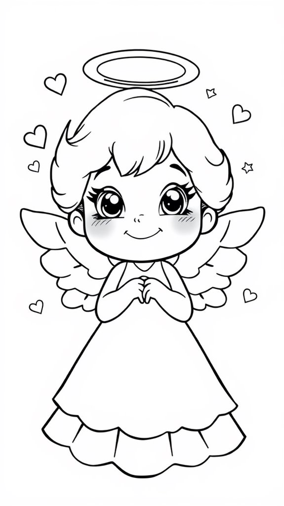 adorable angel coloring page