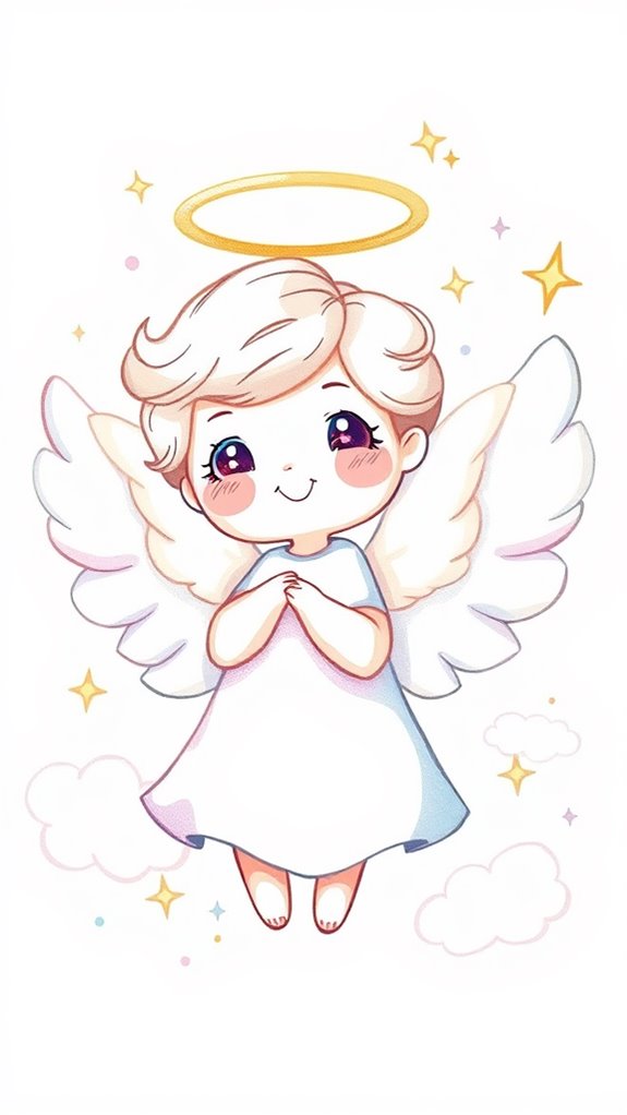 adorable angel with wings