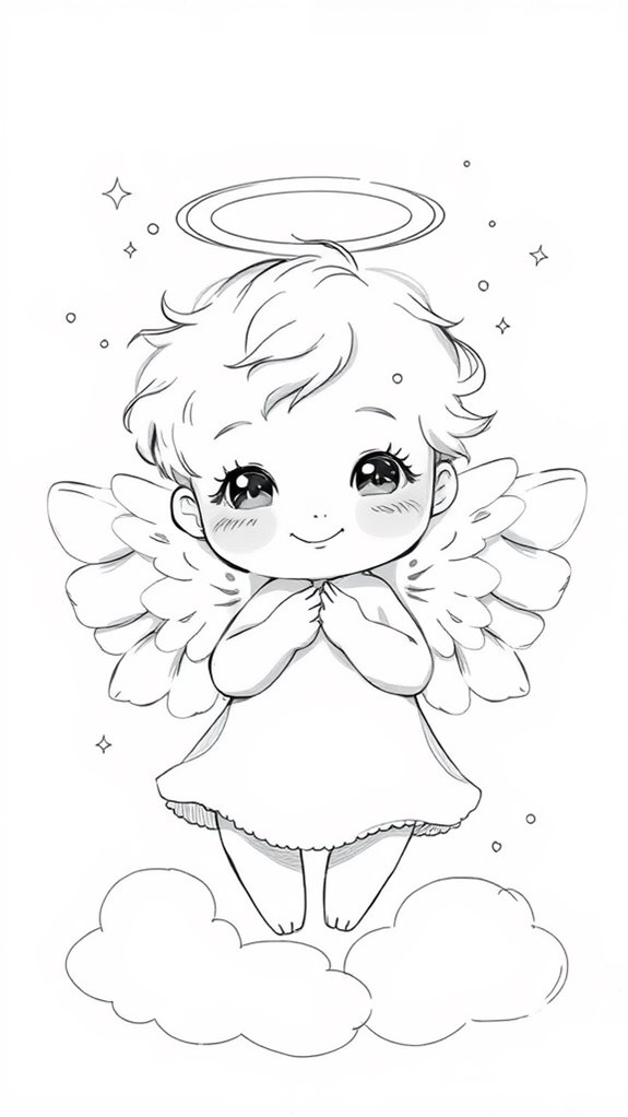 adorable angelic baby sketch