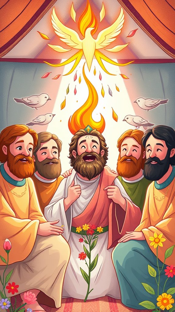 adorable apostles joyfully celebrating