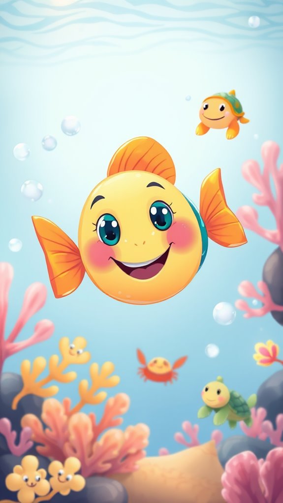 adorable aquatic creature illustration