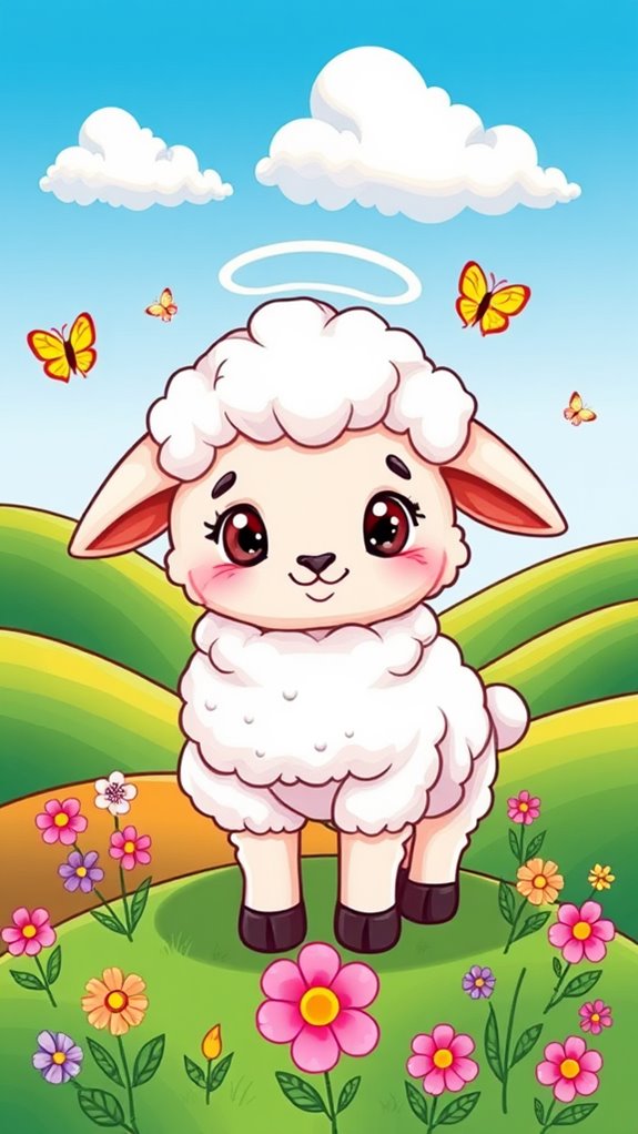 adorable cartoon lamb illustration