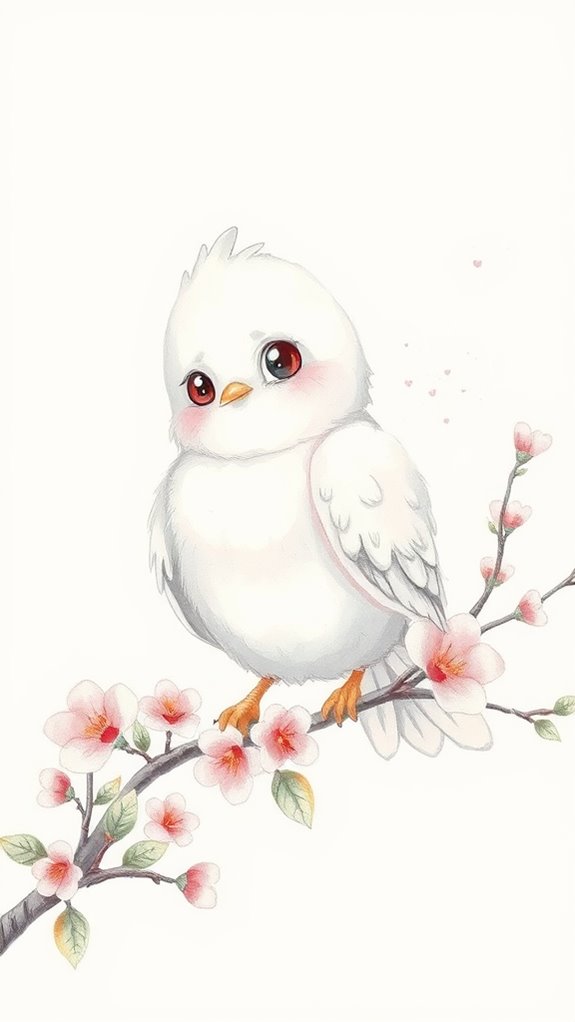 adorable dove sketch illustration