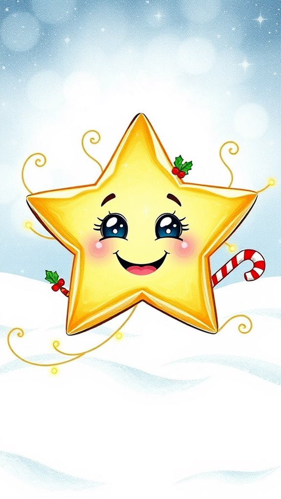 adorable holiday star illustration