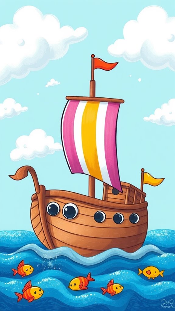 adorable illustration of jonah s ship