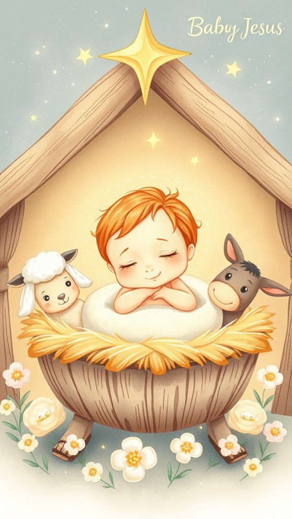 adorable infant jesus illustration