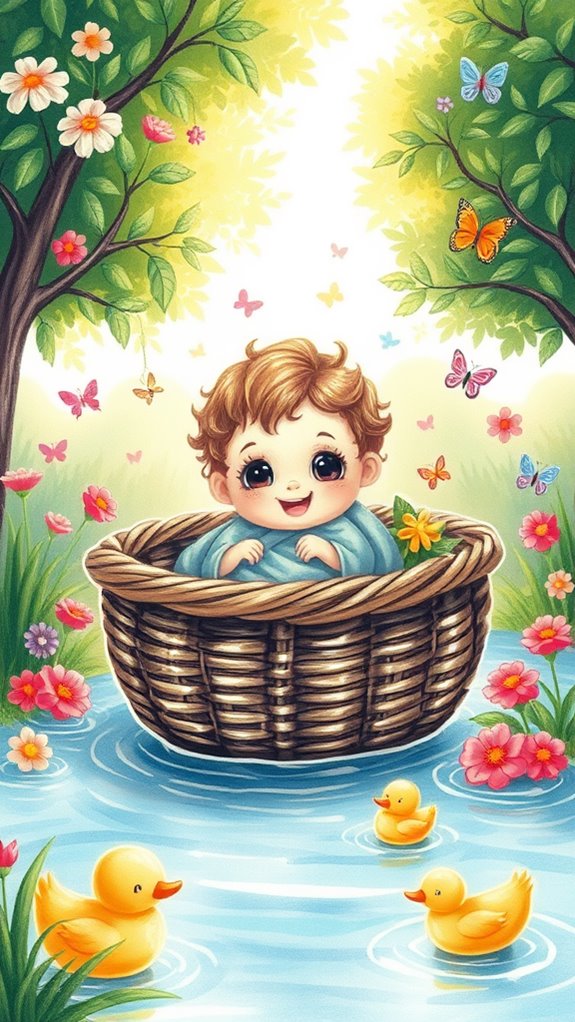 adorable infant moses illustration