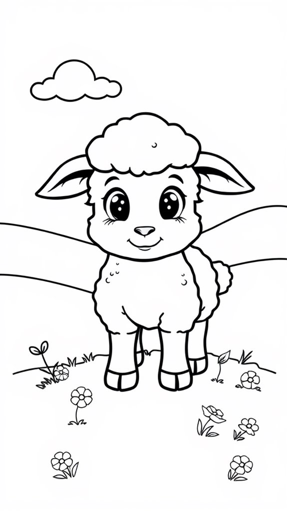 adorable lamb coloring page