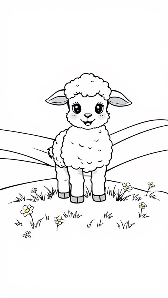 adorable lamb coloring page