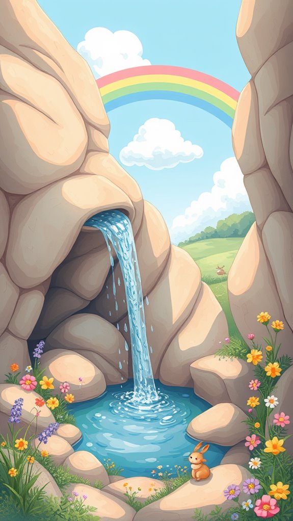 adorable rock water illustration