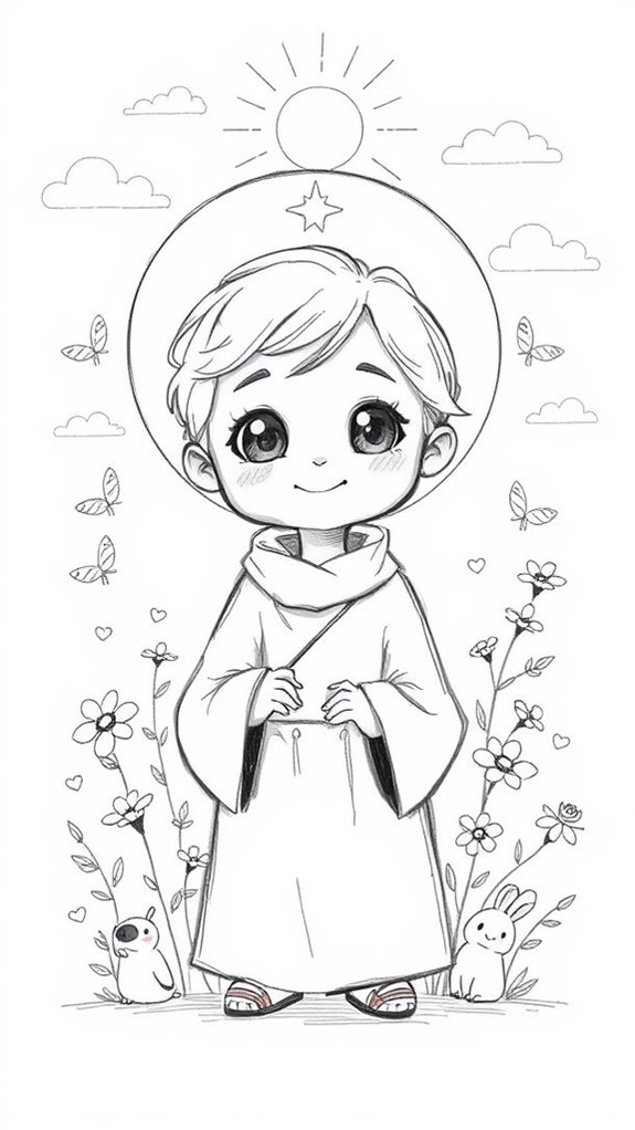 adorable saint character illustration