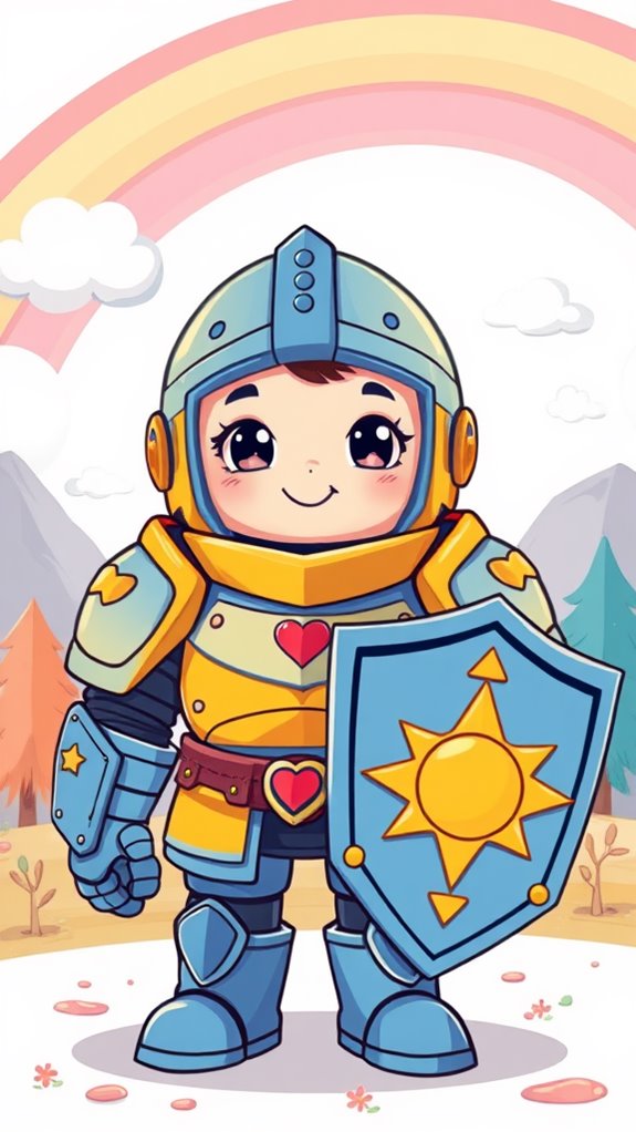 adorable soldier armor illustration