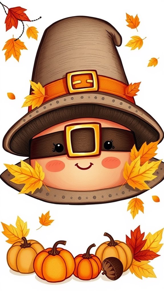 adorable thanksgiving hat illustration