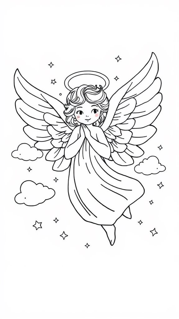 angel coloring book page