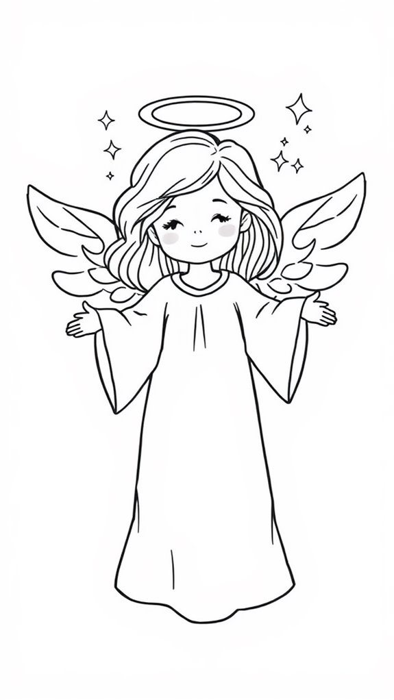 angel coloring page design