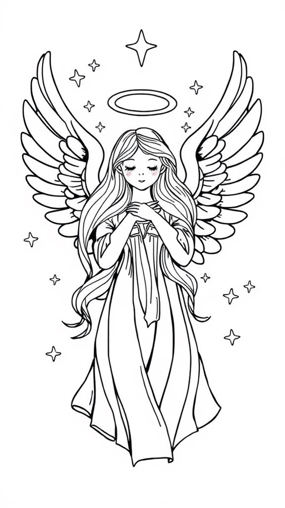 angel coloring page design