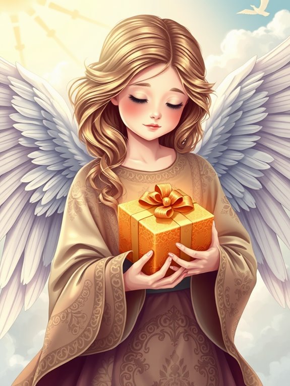 angel holding a gift