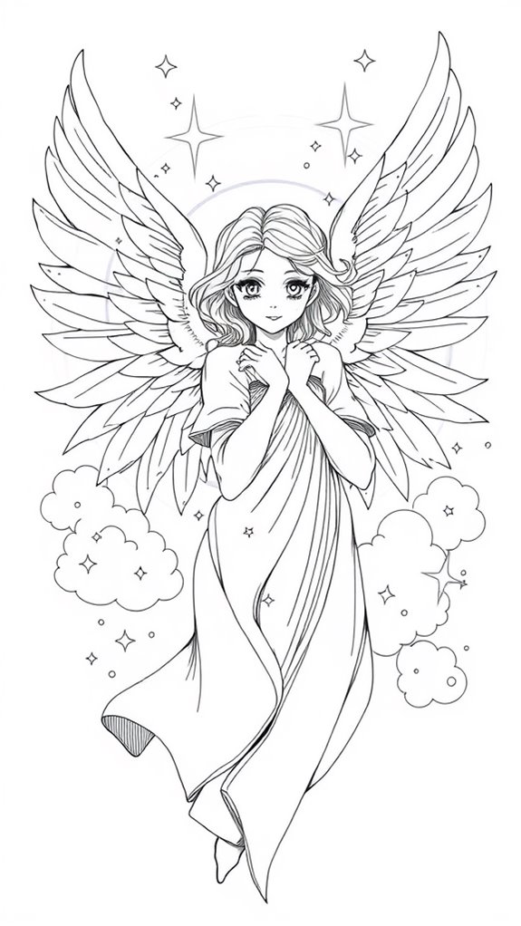 angel in line art