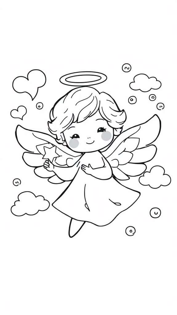 angel in monochrome illustration