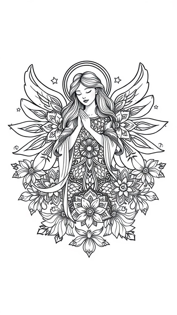 angel mandala coloring page