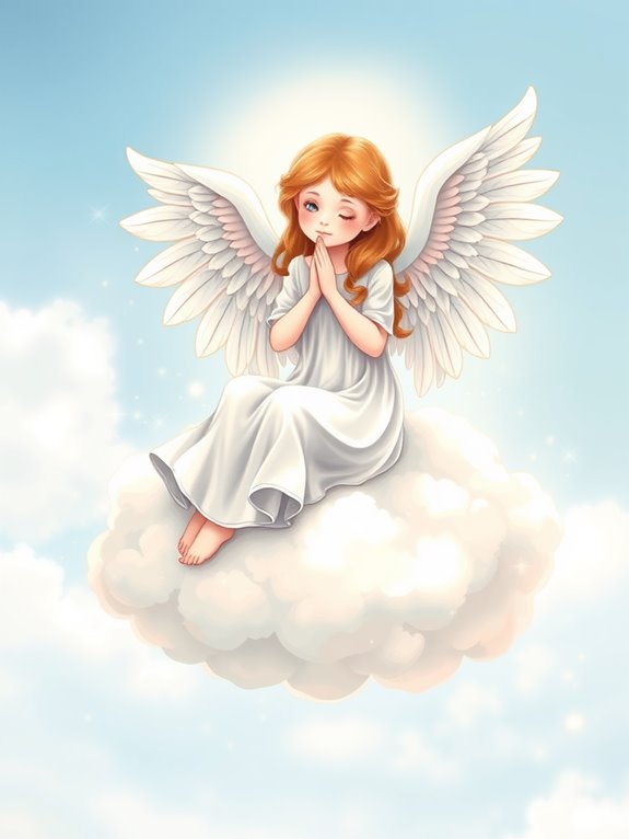 angel resting on cloud