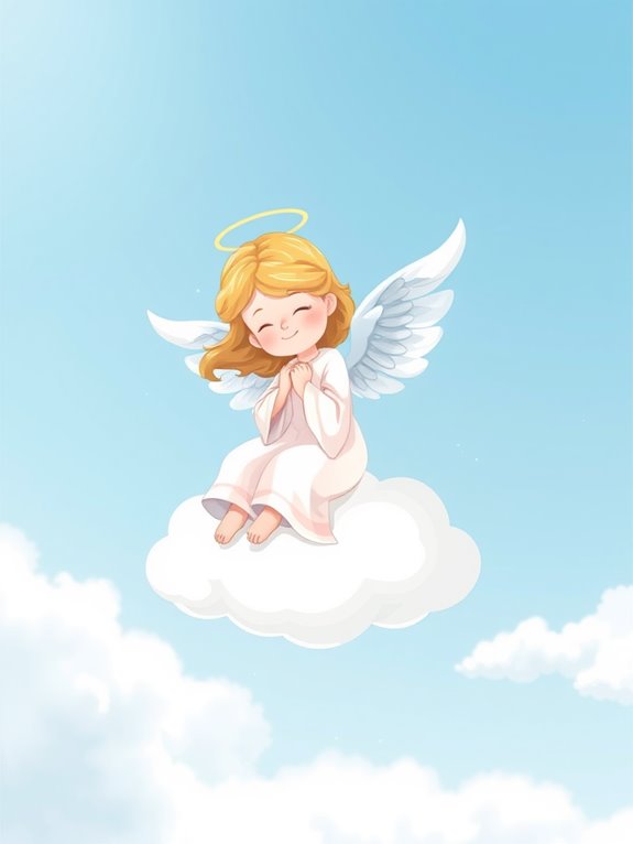 angel sitting on cloud