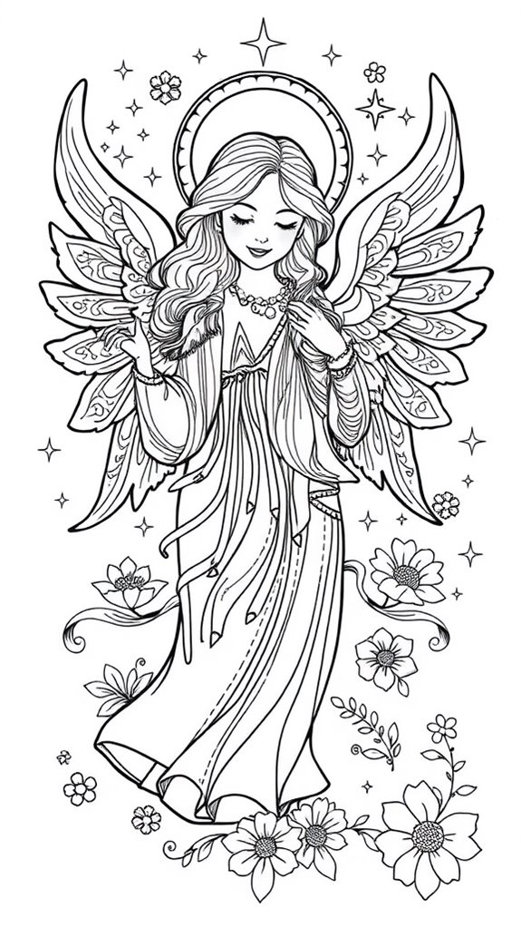 angel themed coloring activity