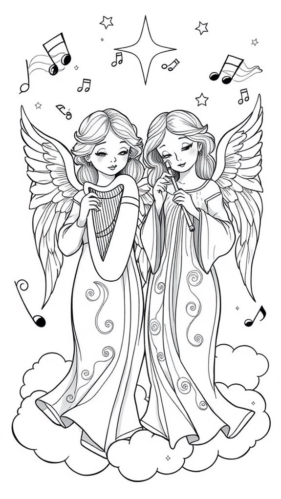 angel themed coloring activity