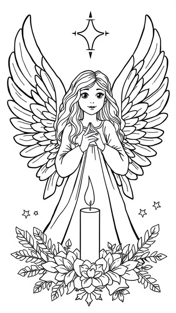 angel themed coloring activity