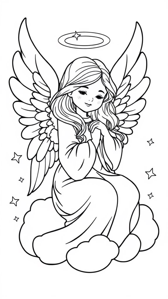 angel themed coloring page