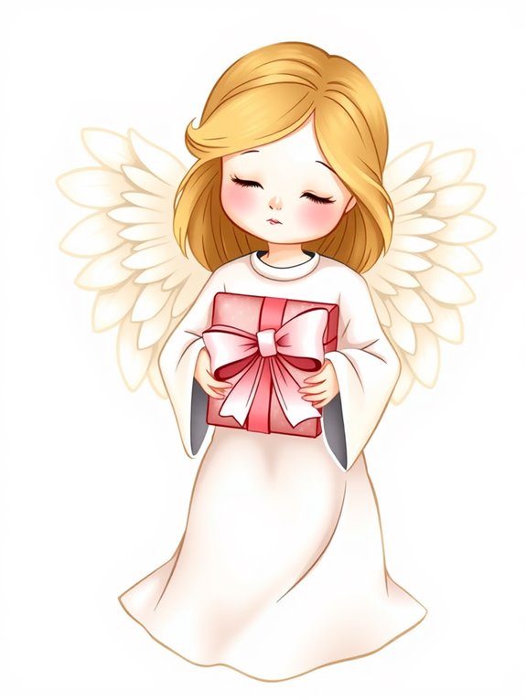 angel with gift illustration