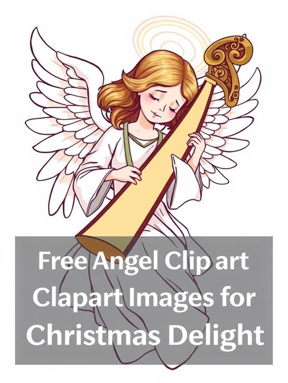 angel with harp illustration