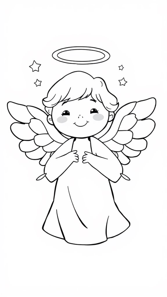 angel with wings coloring