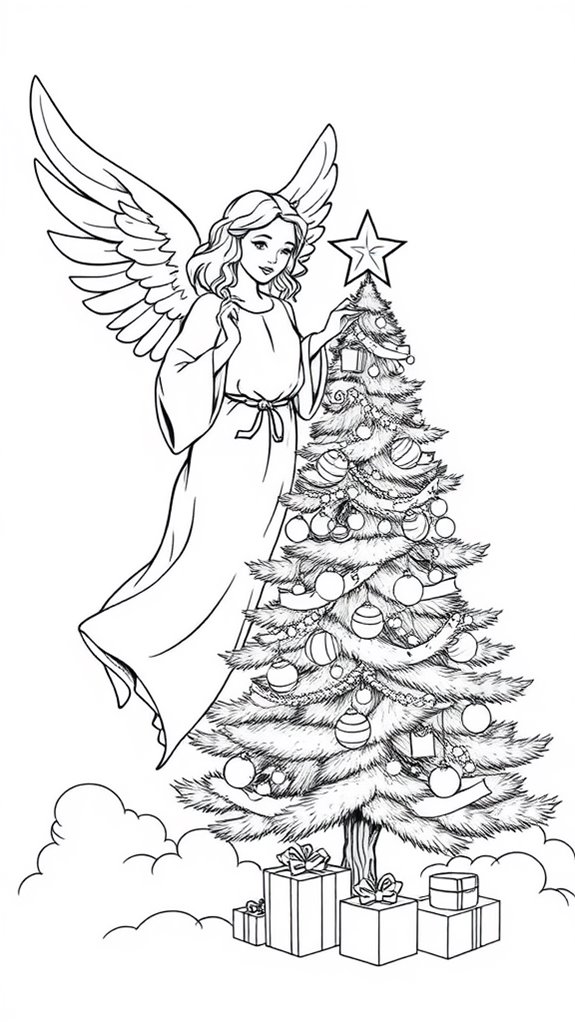 angelic christmas tree scene