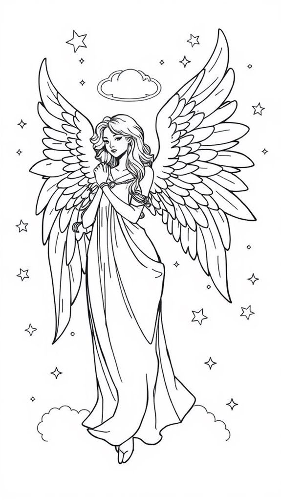 angelic coloring page design