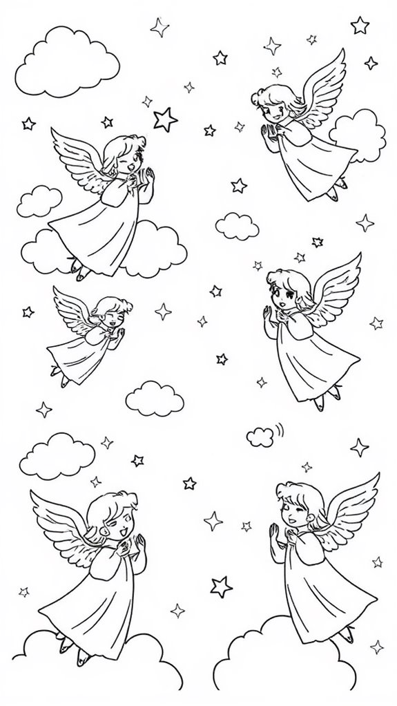 angelic coloring page design