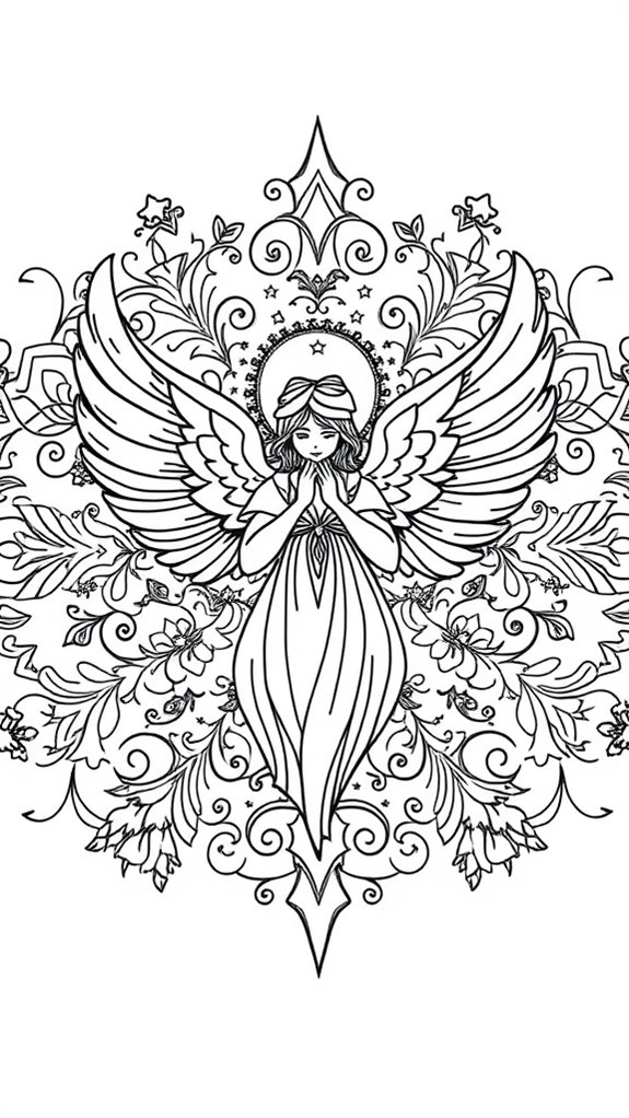 angelic mandala coloring page