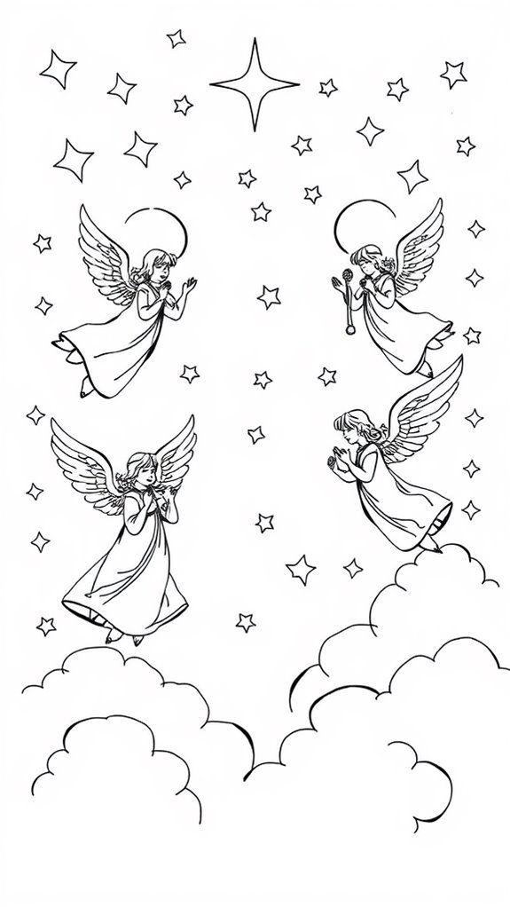 angels coloring page design