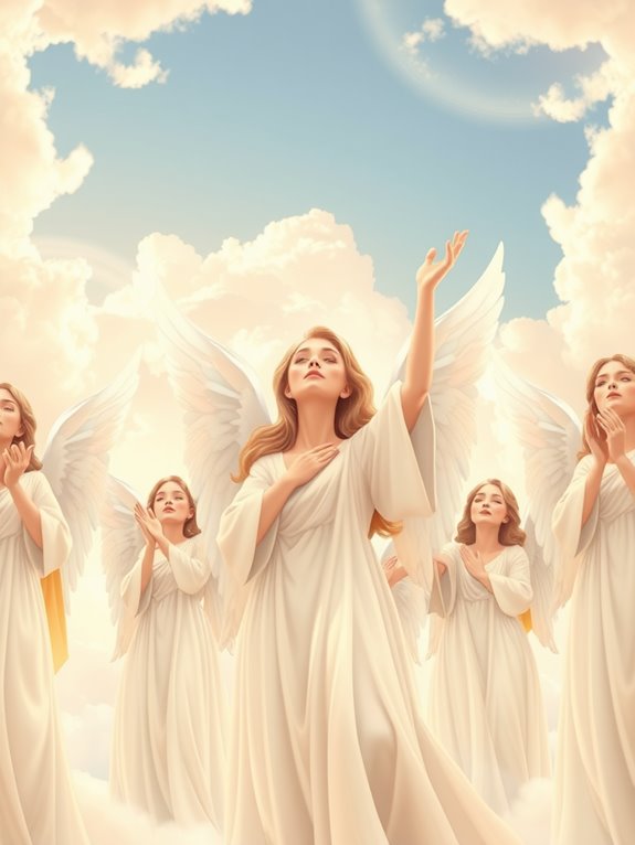 angels in worship clipart