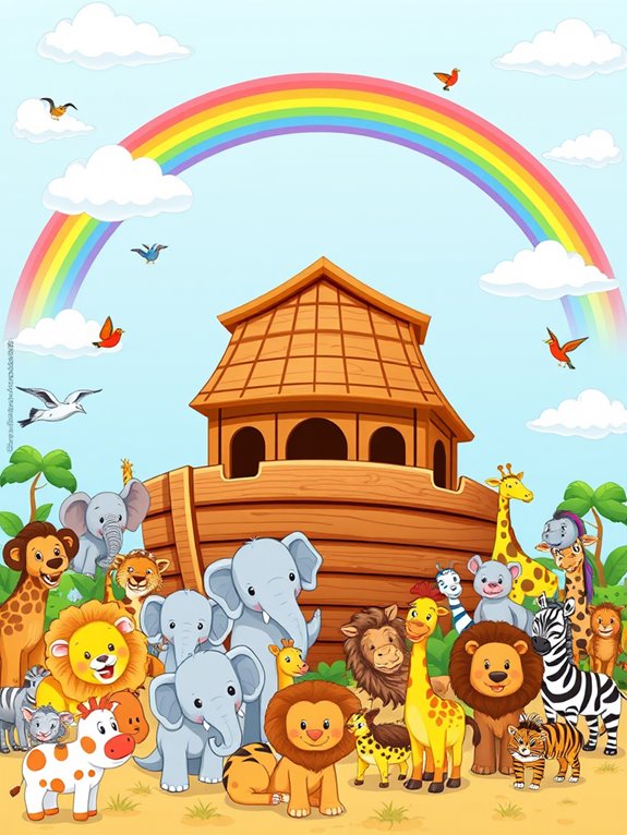 animal filled ark clipart