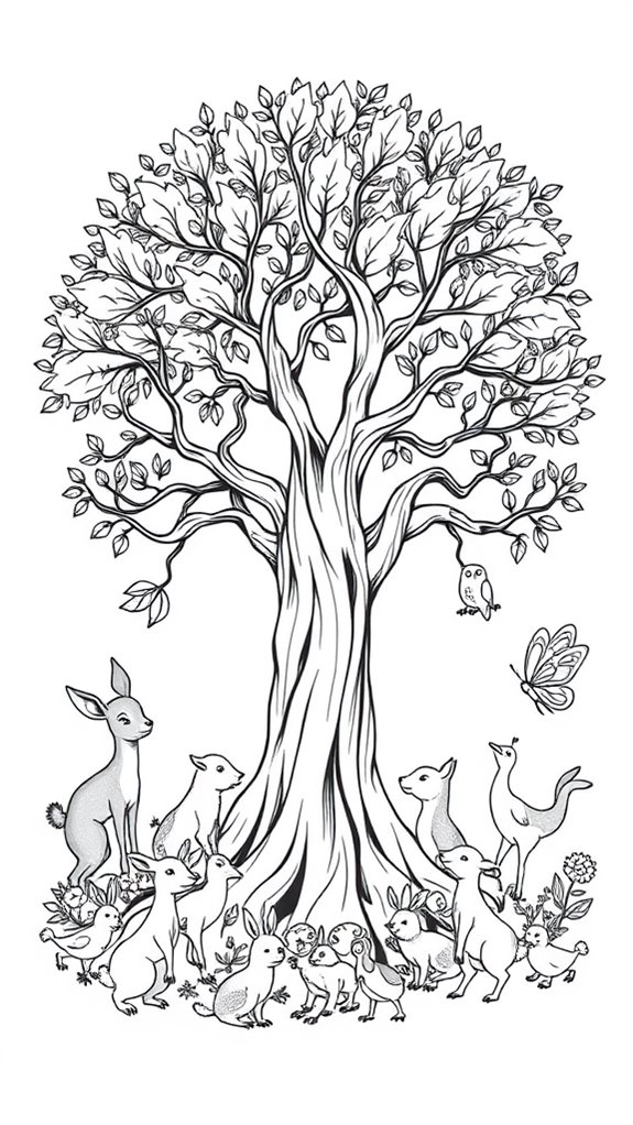 animal friends coloring page