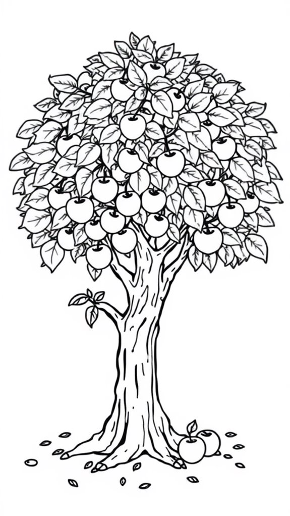 apple tree coloring page